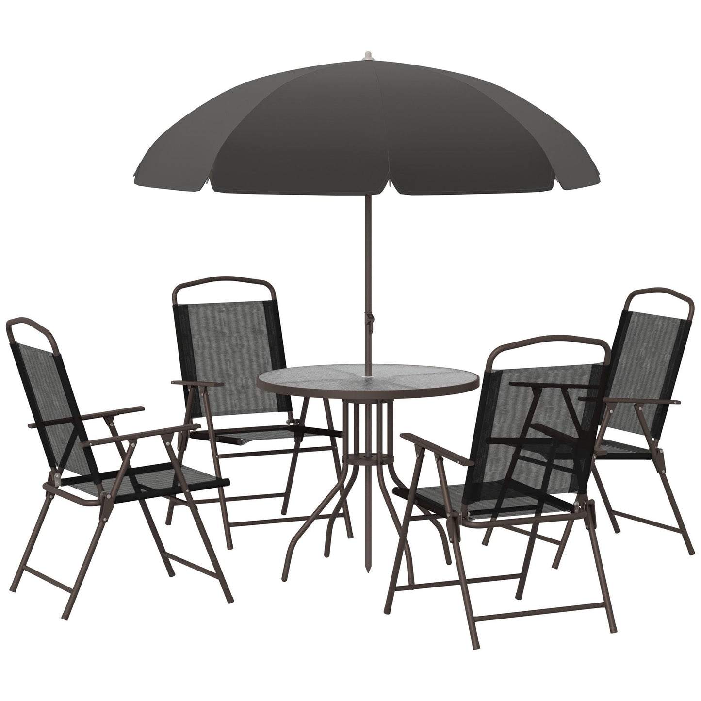 Outdoor Patio Dining Set with Folding Chairs
