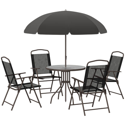 Outdoor Patio Dining Set with Folding Chairs