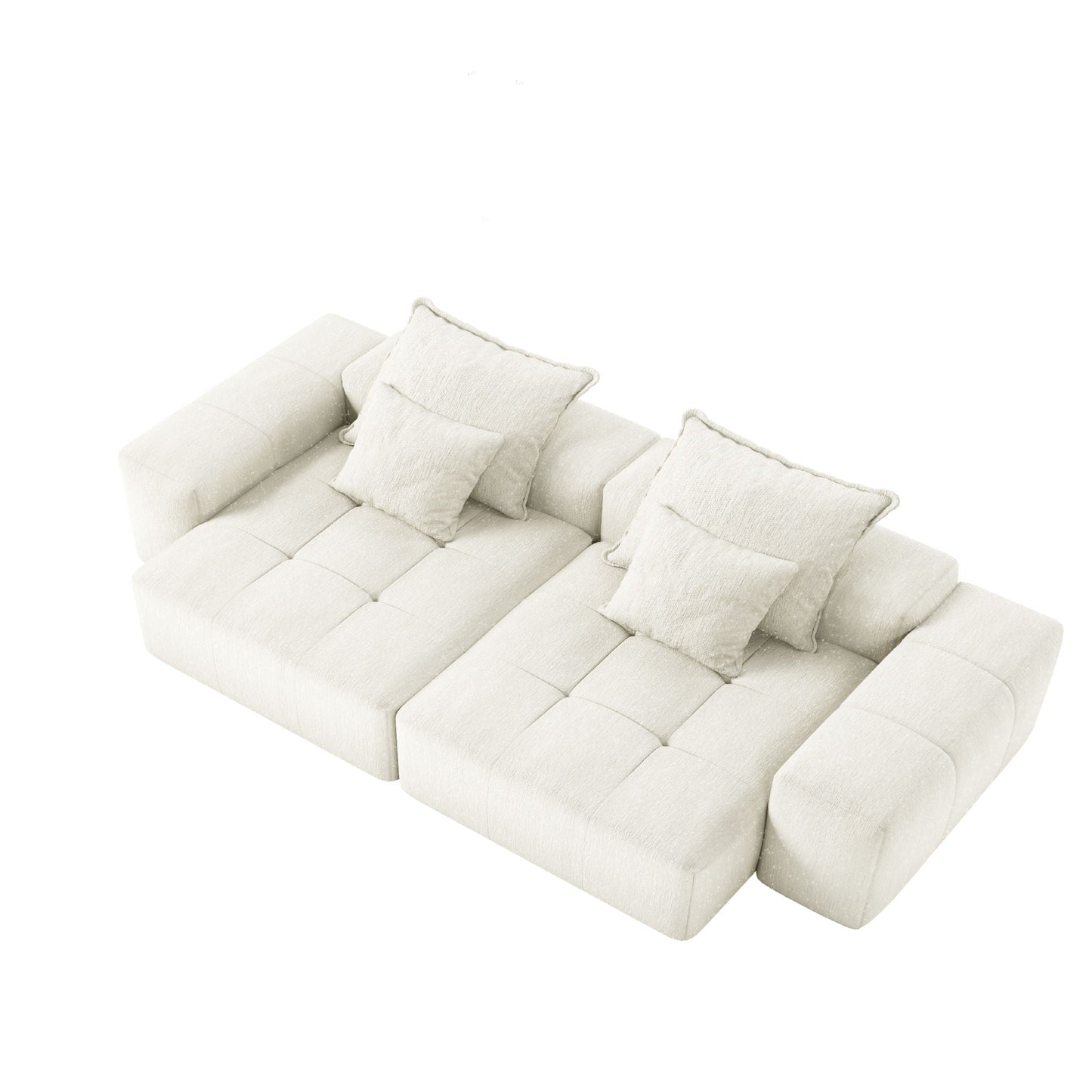 Modern Oversized DIY Modular Sectional Sofa With Pillows in light beige by HouseOfZazla on Tampa Home & Garden Store