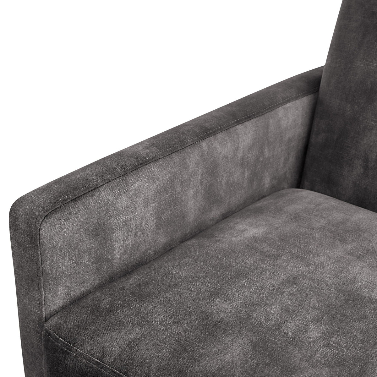 Tufted Back Accent Chair in dark gray commercial-grade upholstery with visible stitching on Tampa Home & Garden Store