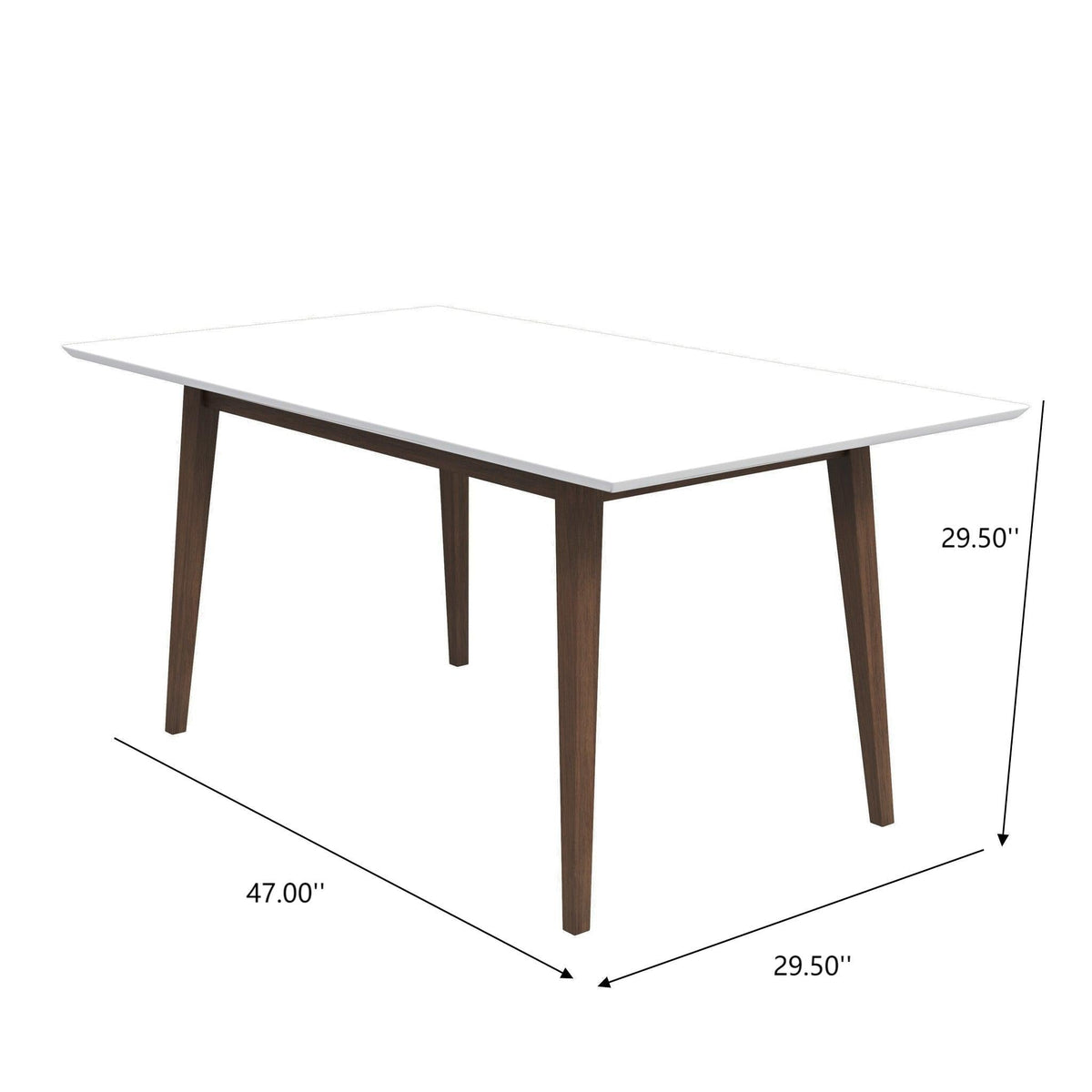 Levi Modern Style Dining Table white top with dark wood legs by HouseOfZazla on Tampa Home & Garden Store