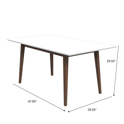 Levi Modern Style Dining Table white top with dark wood legs by HouseOfZazla on Tampa Home & Garden Store
