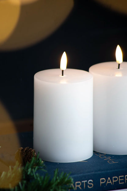 LED Candles Wick and Remote Timer Set 2 White