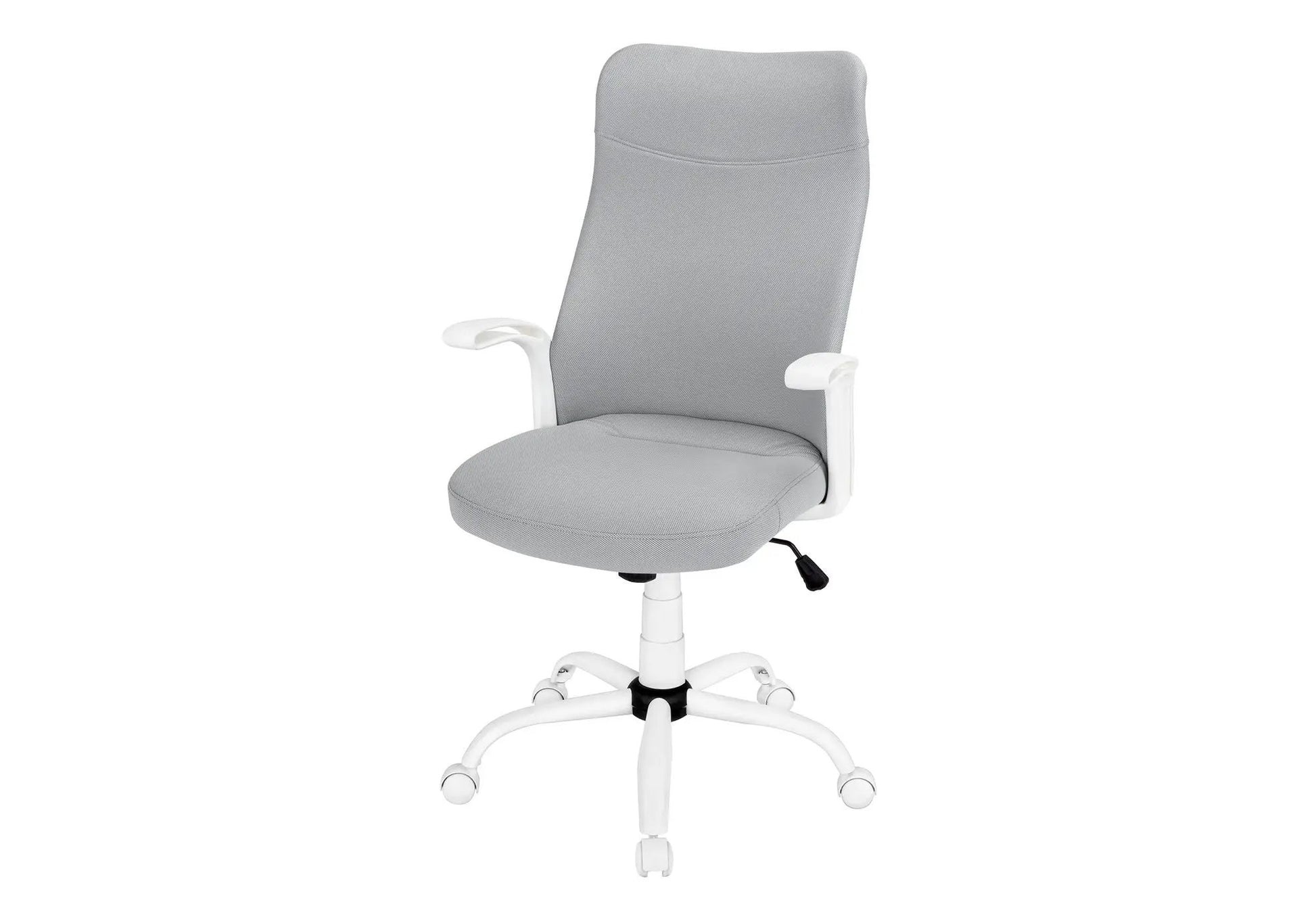 Office chair with grey mesh back and seat, armrests and base, adjustable height on Tampa Home & Garden Store