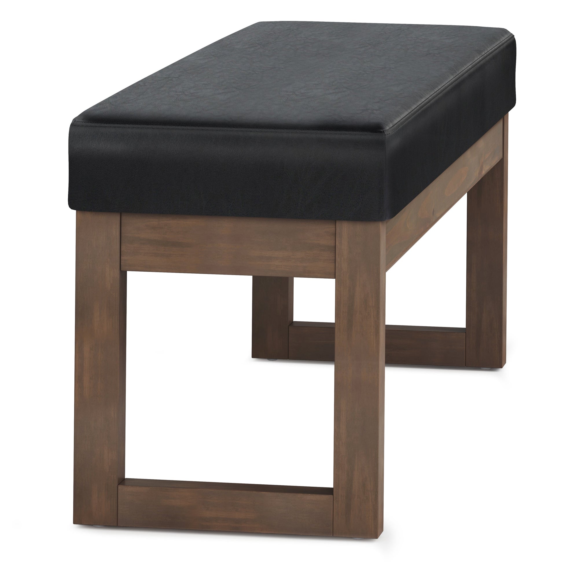 Milltown Large Ottoman Bench Midnight Black storage ottoman with wood legs by HouseOfZazla on Tampa Home & Garden Store