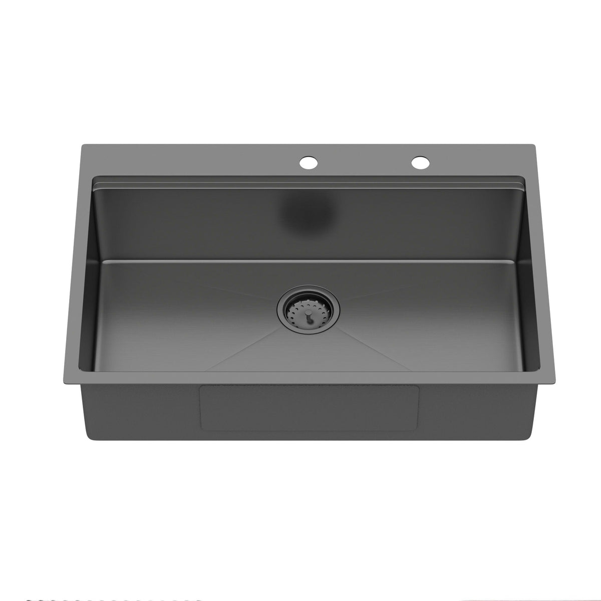 Drop-in kitchen sink gunmetal black, single-bowl topmount with faucet and soap dispenser on Tampa Home & Garden Store