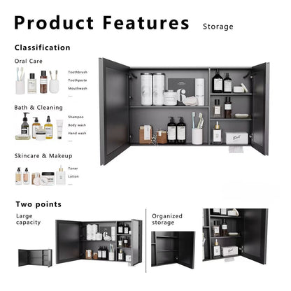 Wall LED Bathroom Cabinet and Aluminium Storage by HouseOfZazla, sleek dark grey finish on Tampa Home & Garden Store