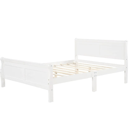 White platform bed frame with headboard and footboard wood slat support Unique Piece Furniture on Tampa Home & Garden Store