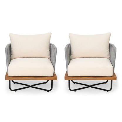 Lucca Outdoor Acacia Wood Patio Lounge Chair