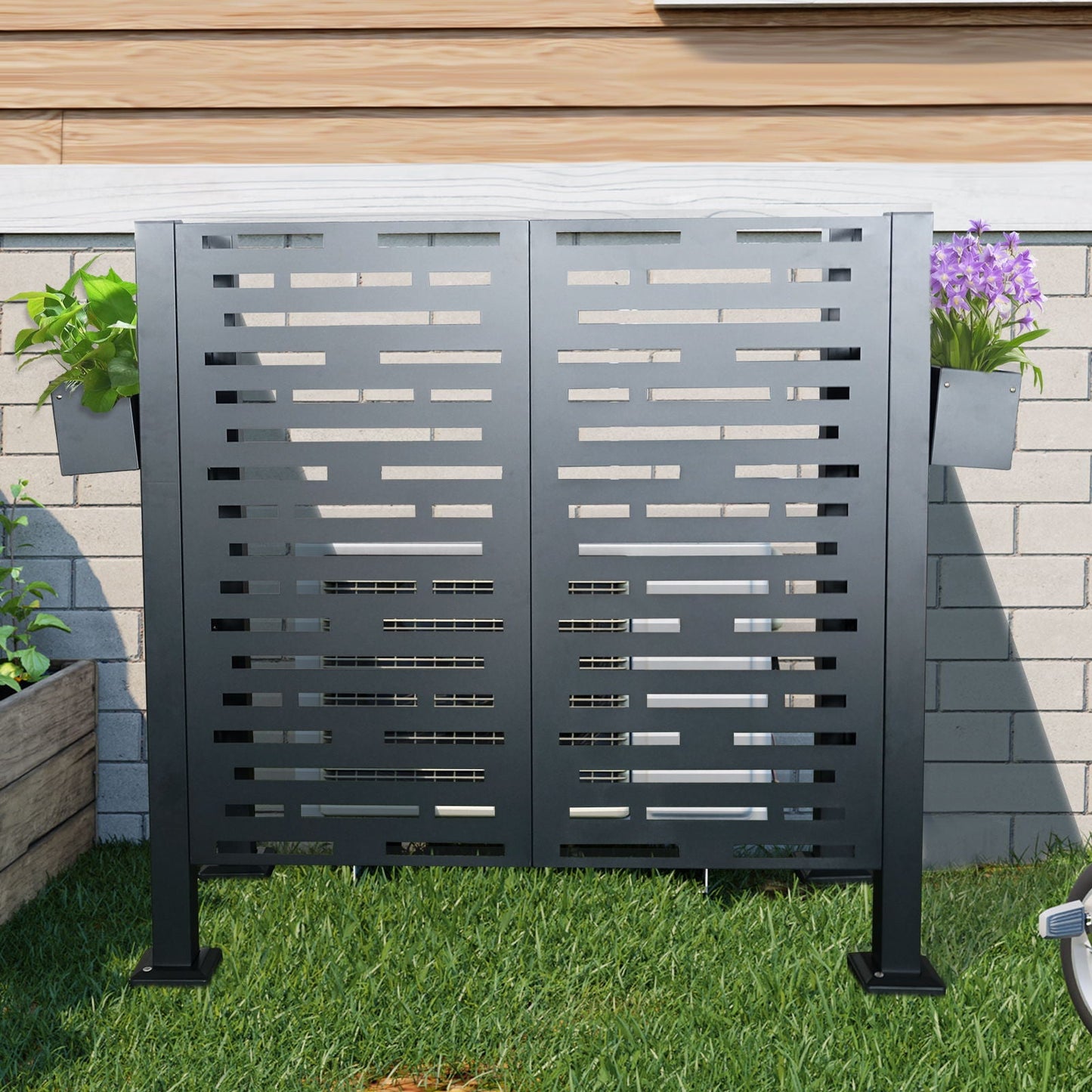 Air Conditioner Privacy Fence Cover and 3 Panels