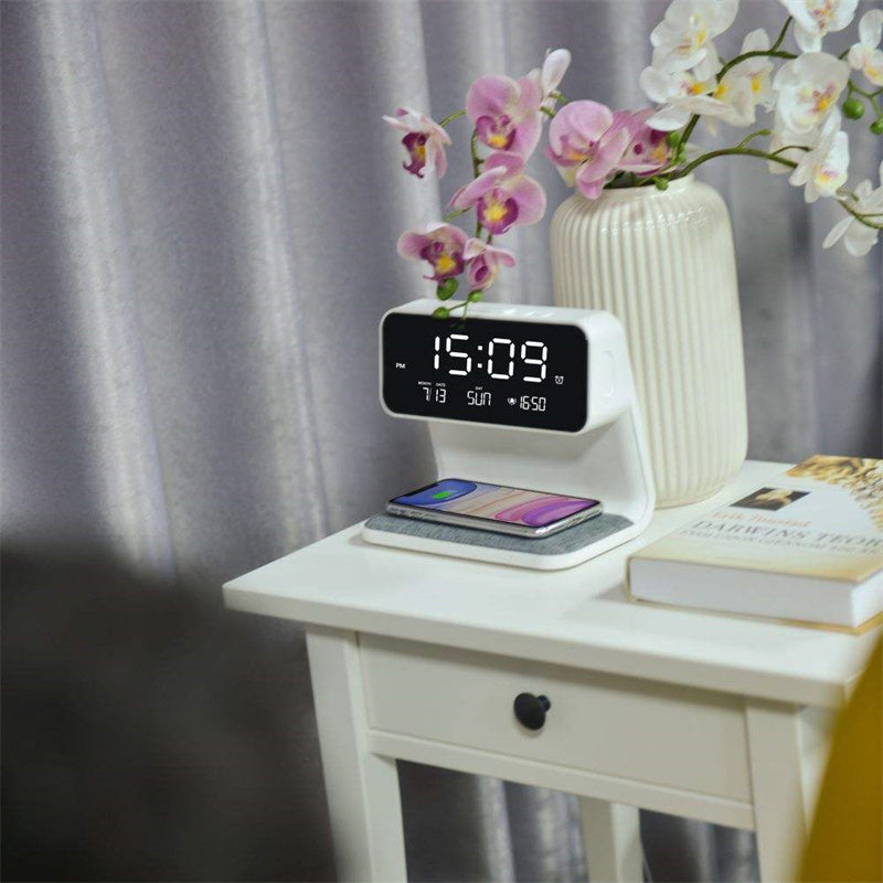 3-in-1 bedside lamp with LCD clock and wireless phone charger Perfecsy on Tampa Home & Garden Store