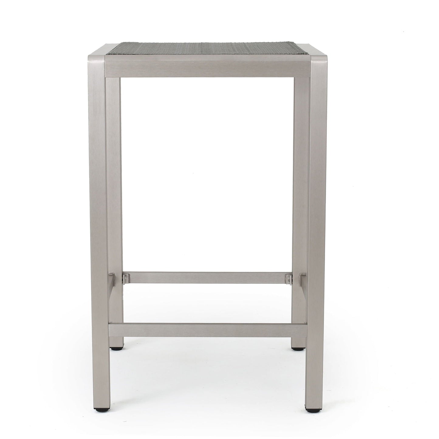 Outdoor Aluminum Bar Table and Rattan Top Gray