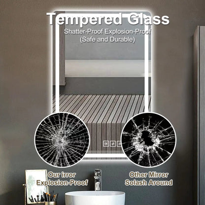 Bathroom Mirror with Front Lights and Anti Fog