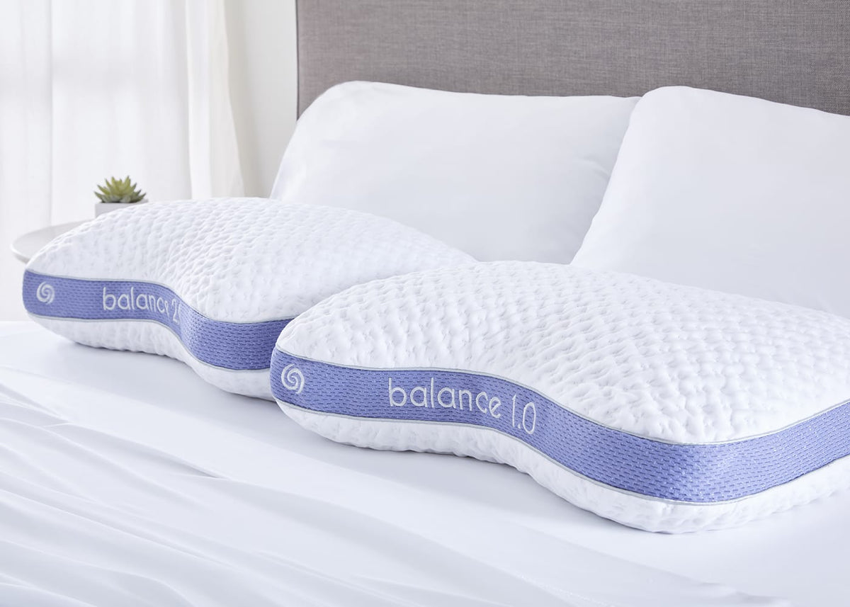 2x Bed Gear Balance Cuddle Curve Pillow, white with lav band, backrest pillow HouseOfZazla on Tampa Home & Garden Store