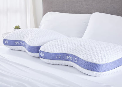 2x Bed Gear Balance Cuddle Curve Pillow, white with lav band, backrest pillow HouseOfZazla on Tampa Home & Garden Store