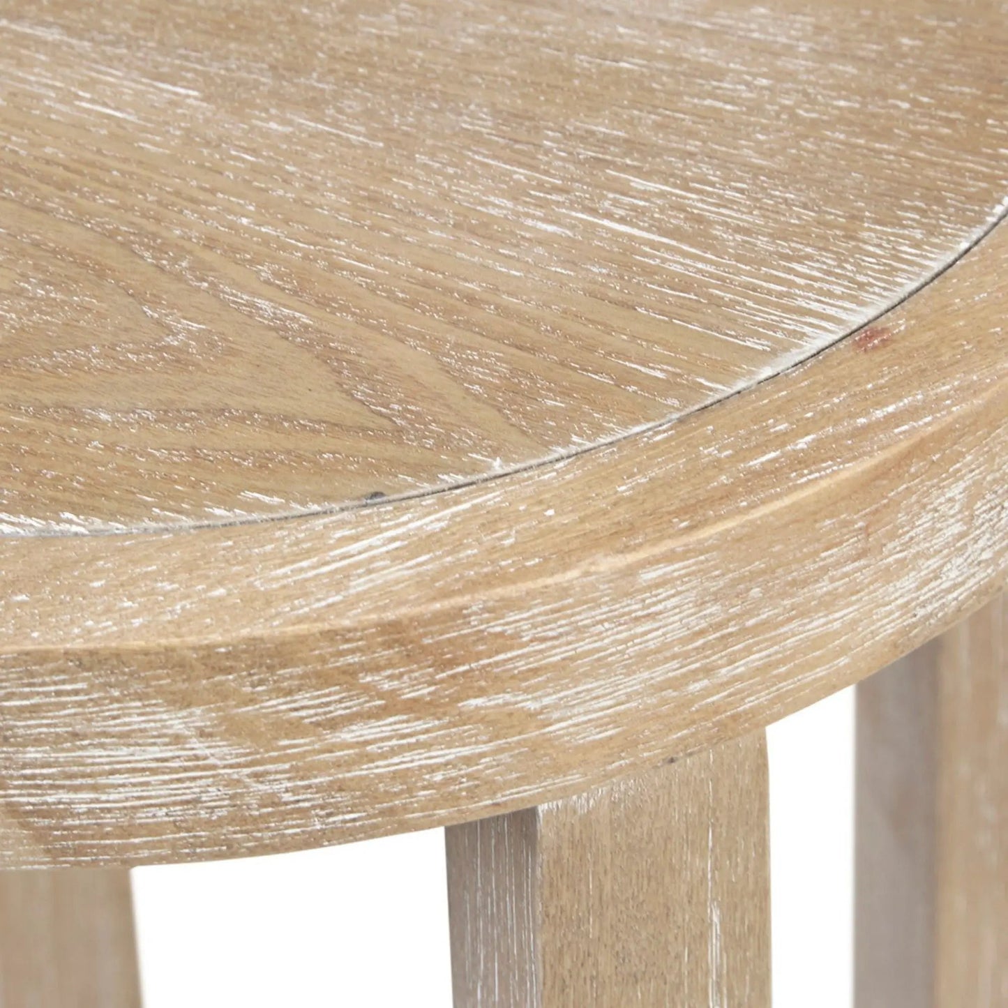 Round Rustic Accent Table with Ash Veneer Natural