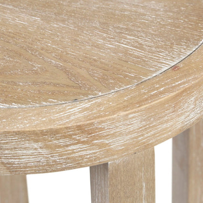 Round Rustic Accent Table with Ash Veneer Natural
