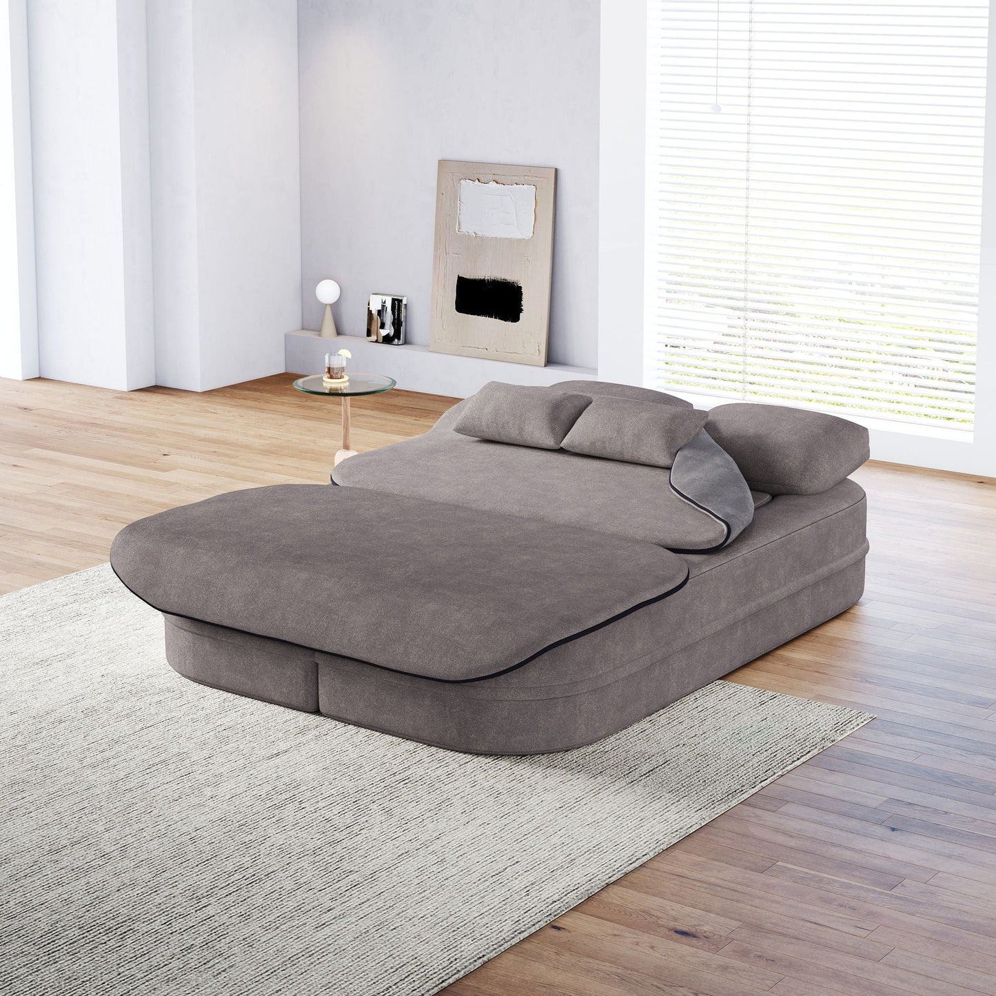 Foldable Sofa Bed with a Multi Functional Blanket