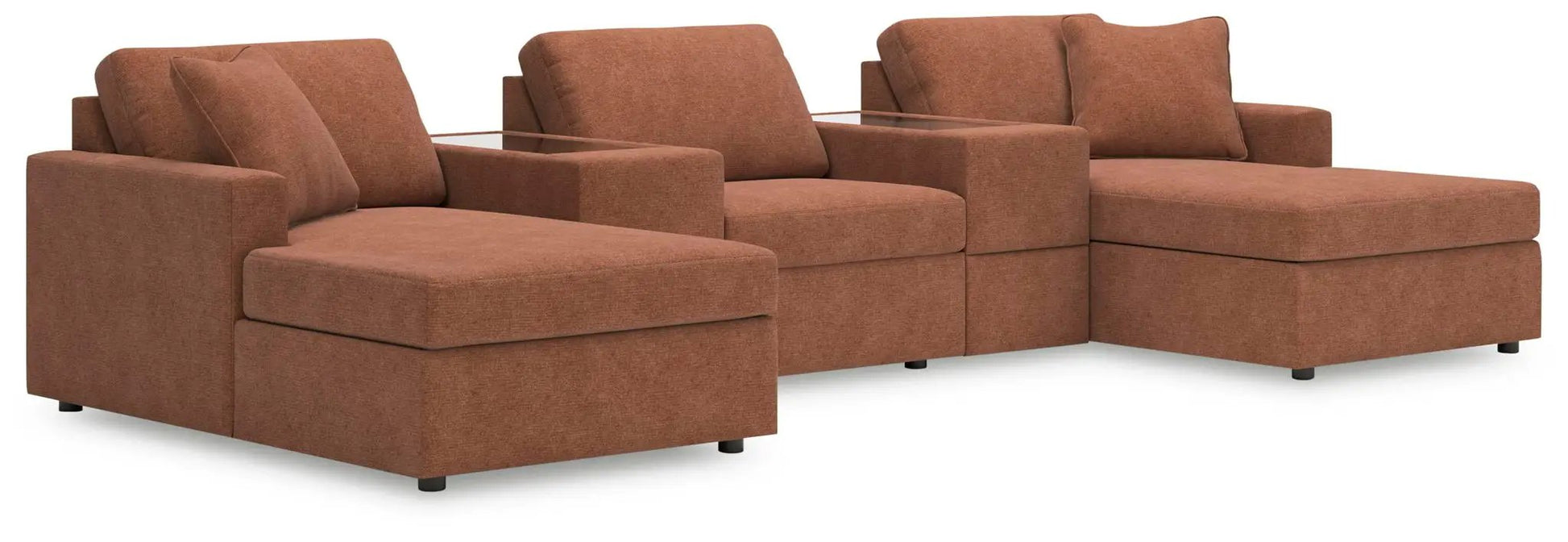 Modmax Spice 4-piece sectional sofa in rustorange fabric with chaise end by Unique Piece Furniture on Tampa Home & Garden Store