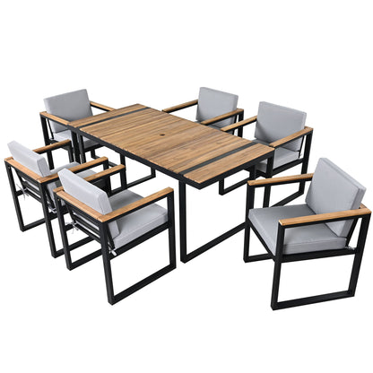 Seven Piece Outdoor Dining Table and Chair Set