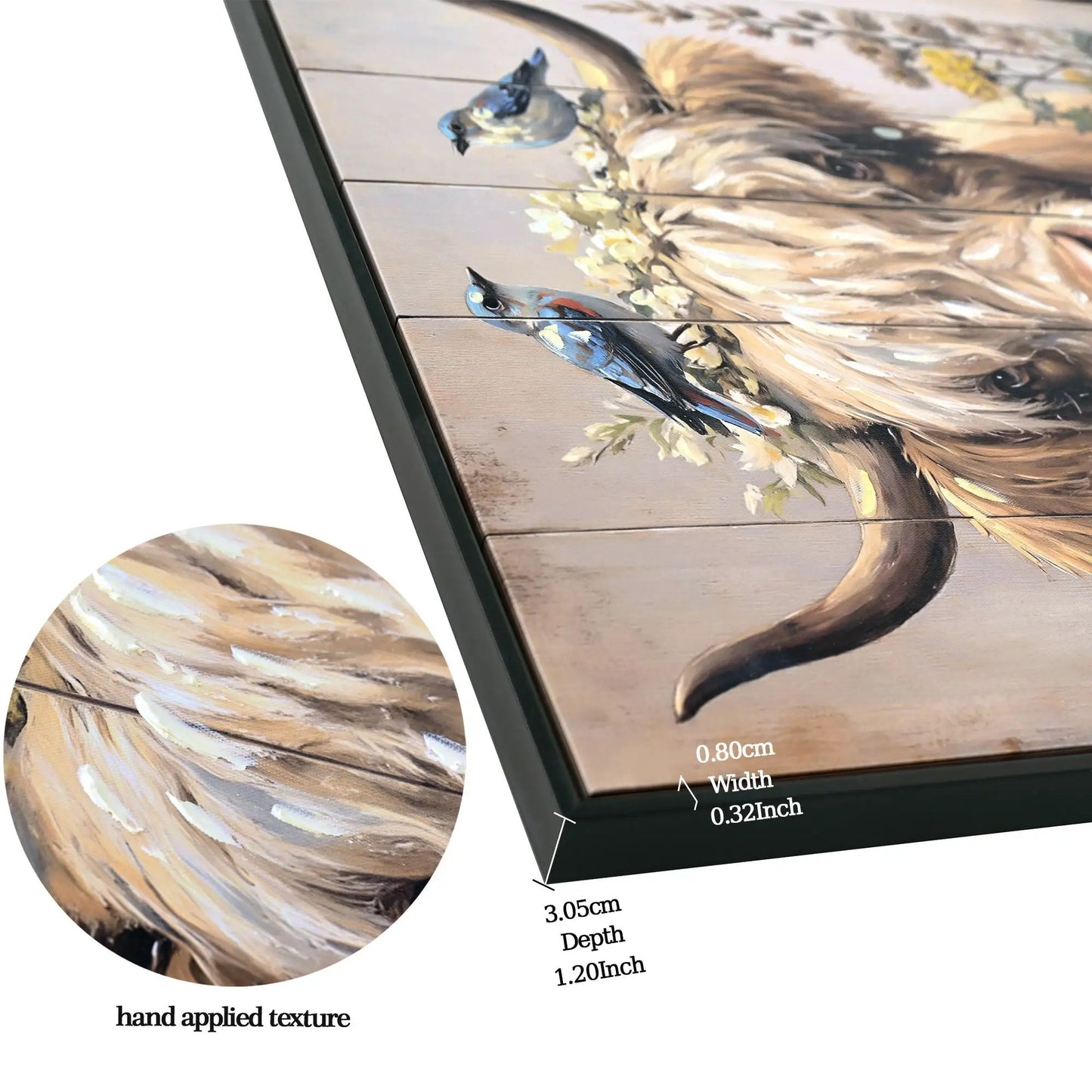 Highland Cow Canvas Wall Art Camel Brown