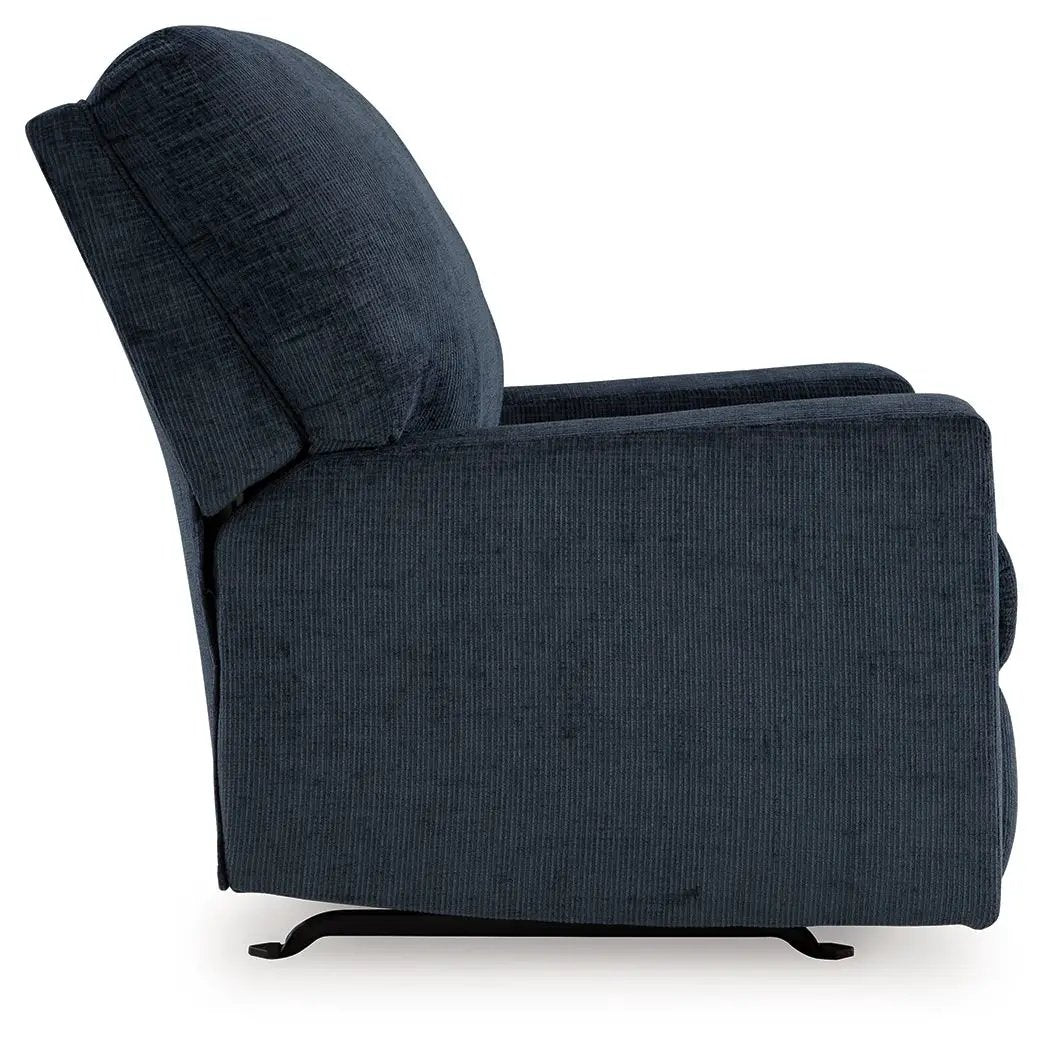 Aviemore Rocker Recliner in navy blue textured fabric by Unique Piece Furniture on Tampa Home & Garden Store