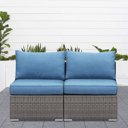 Armless Patio Sofa Set and Waterproof Cushions