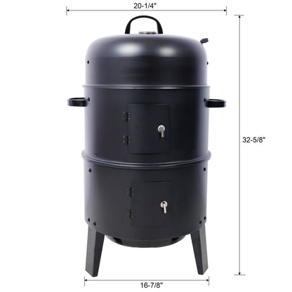 A Portable Charcoal Smoker and Grill for Outdoors