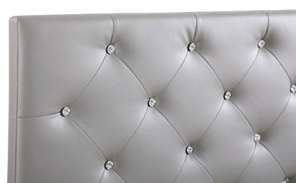Panel Headboard with Faux Jewel Button Tufting