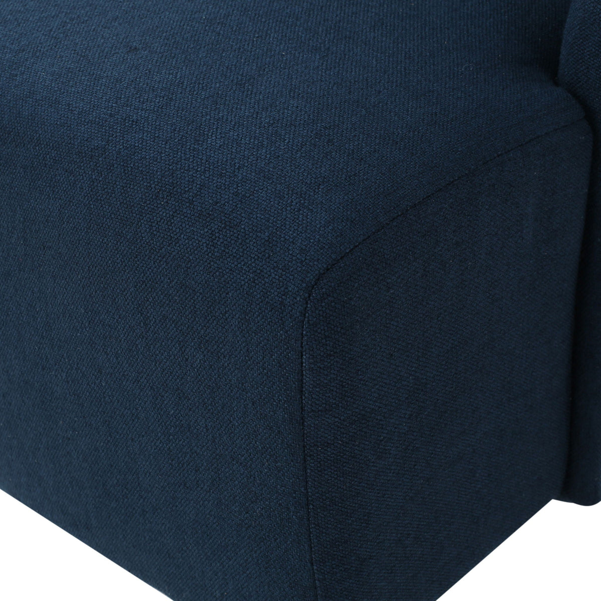 Upholstered dining chair fabric navy blue texture close-up on Tampa Home & Garden Store