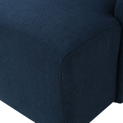 Upholstered dining chair fabric navy blue texture close-up on Tampa Home & Garden Store