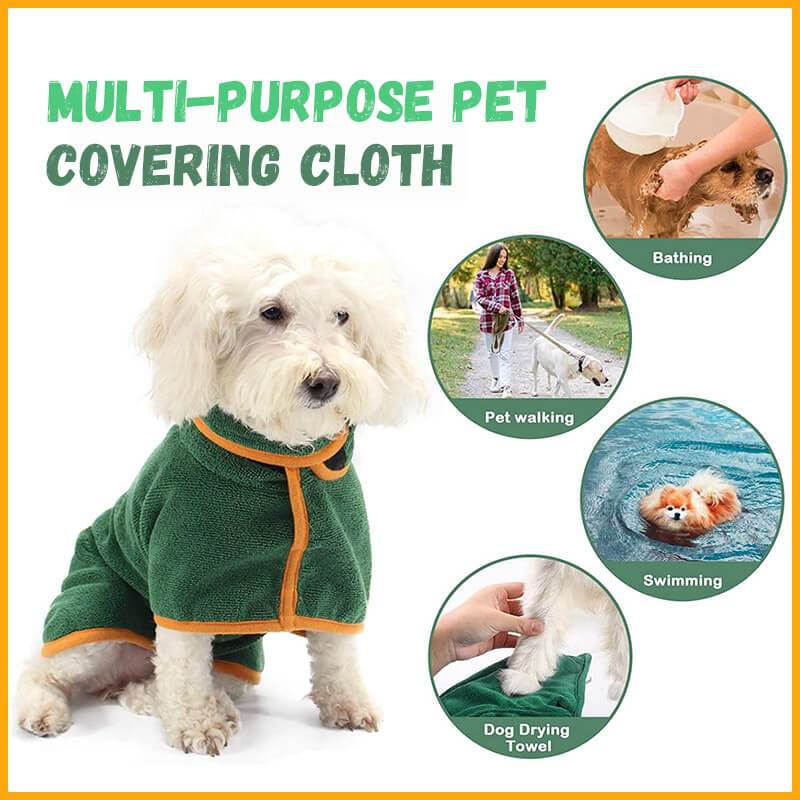 Absorbent Pet Bathrobe With Waist-wrapped Microfiber in green, Pet Zen dog robe for pets on Tampa Home & Garden Store