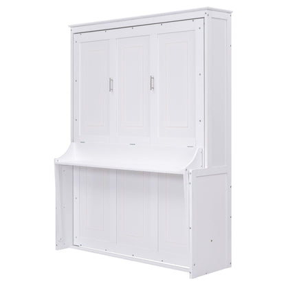Queen Size Murphy Bed with Solid Pine Shelf