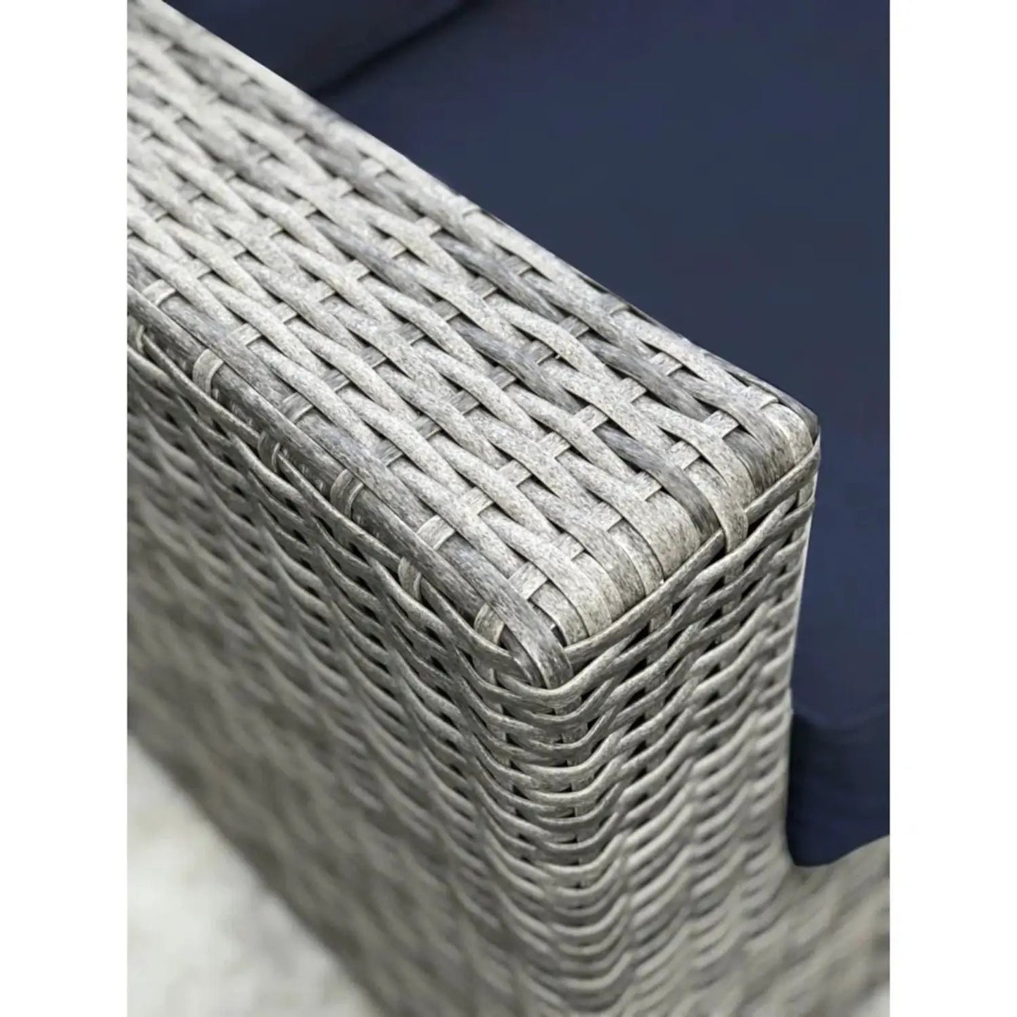 Wicker sectional sofa with cushions and table in grey resin wicker, 2-piece outdoor set on Tampa Home & Garden Store