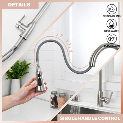 Stainless Steel Kitchen Faucet Brushed Nickel