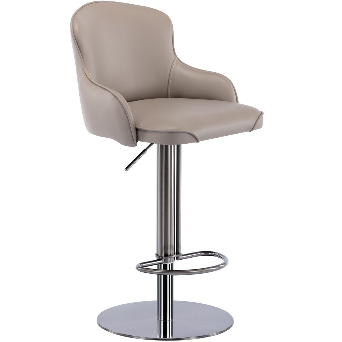 Bar stool with backrest, titanium stainless steel finish, 28-30in height, HouseOfZazla on Tampa Home & Garden Store