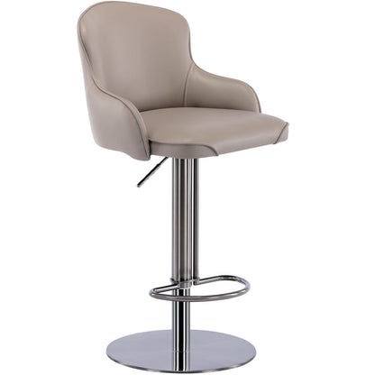 Bar stool with backrest, titanium stainless steel finish, 28-30in height, HouseOfZazla on Tampa Home & Garden Store
