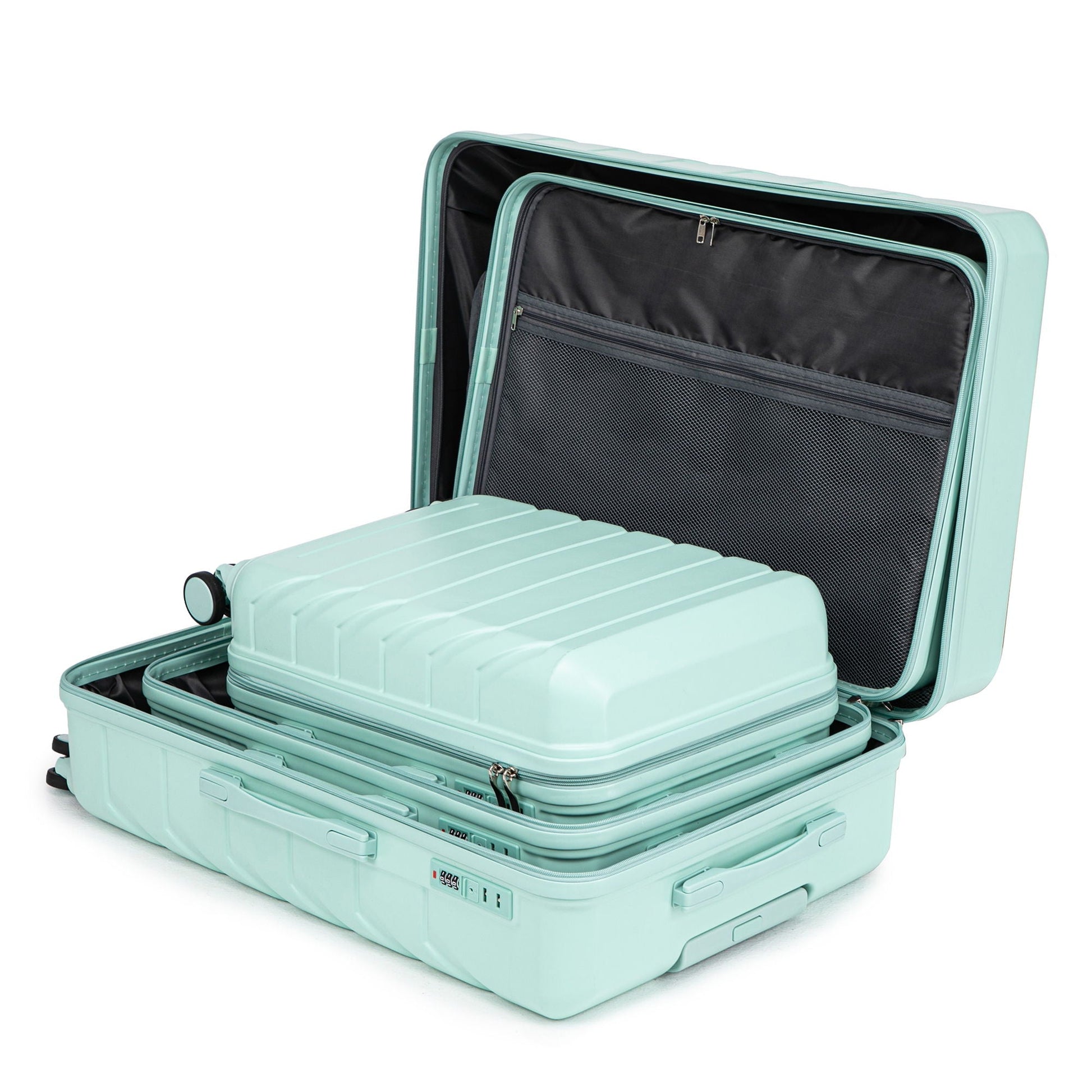 3-Piece spinner luggage set in mint with combination locks by HouseOfZazla on Tampa Home & Garden Store