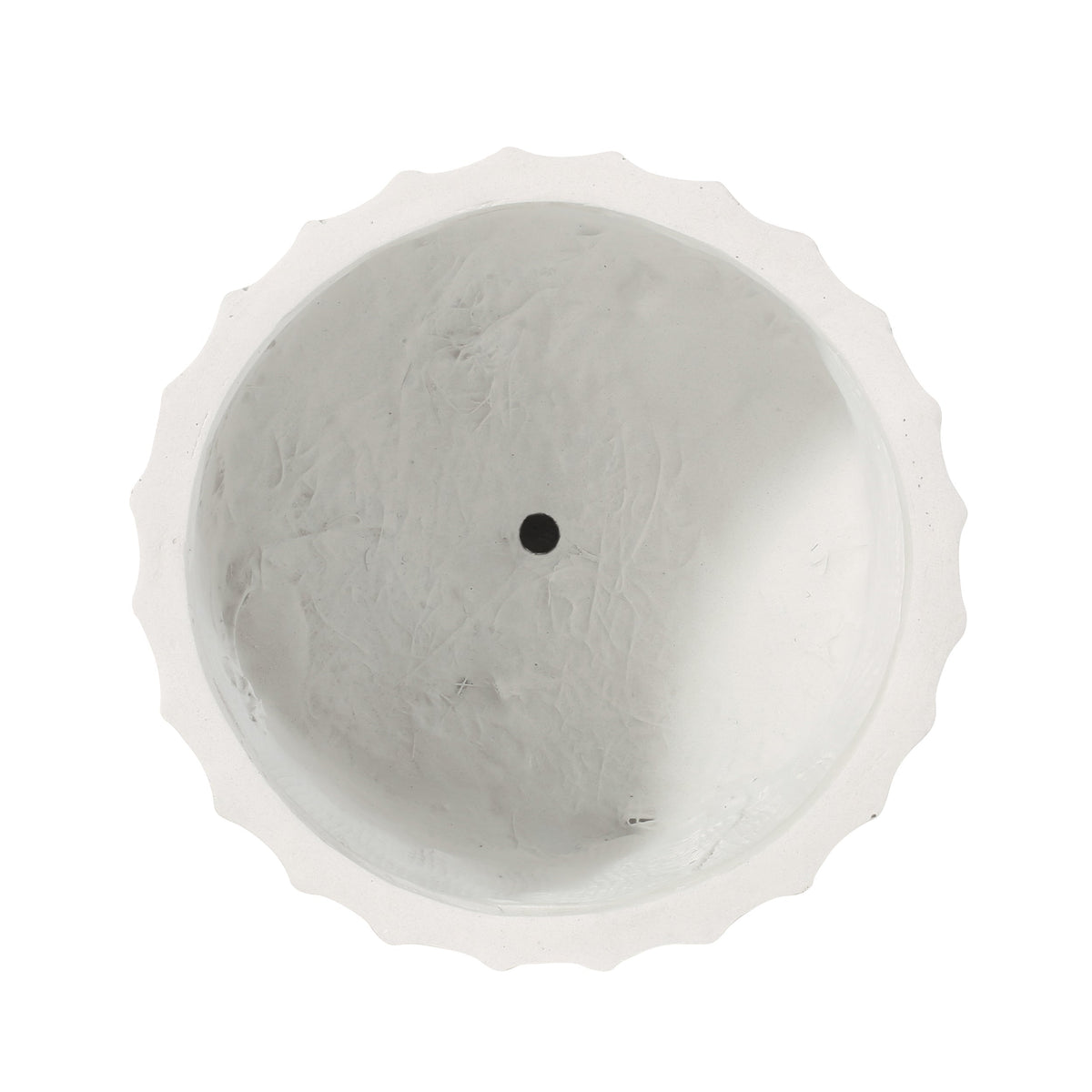 MGO Planter by HouseOfZazla, white ceramic planter with scalloped edge on Tampa Home & Garden Store