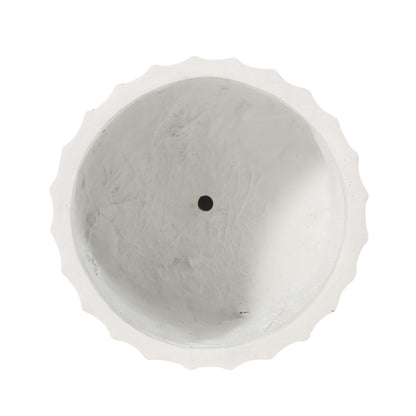 MGO Planter by HouseOfZazla, white ceramic planter with scalloped edge on Tampa Home & Garden Store
