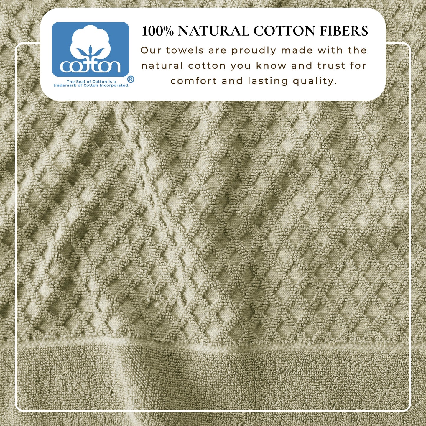 Cotton Diamond Waffle Weave Bath Towel Set