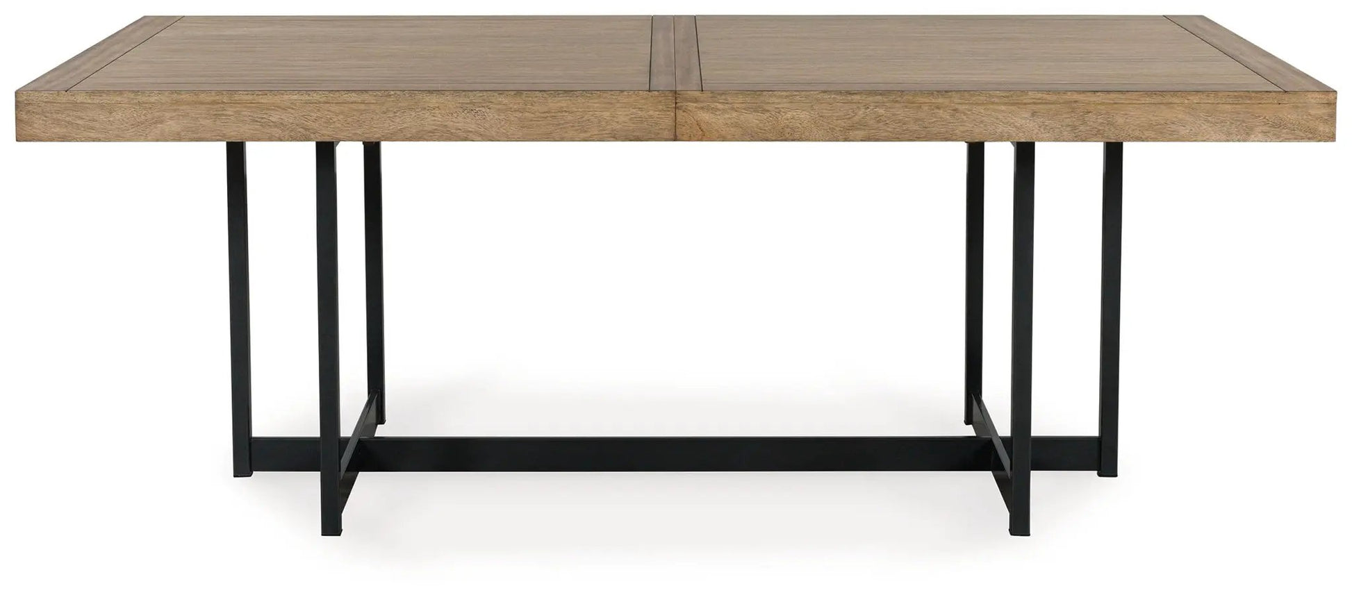 Tomtyn dining room table in natural wood finish with black metal legs on Tampa Home & Garden Store