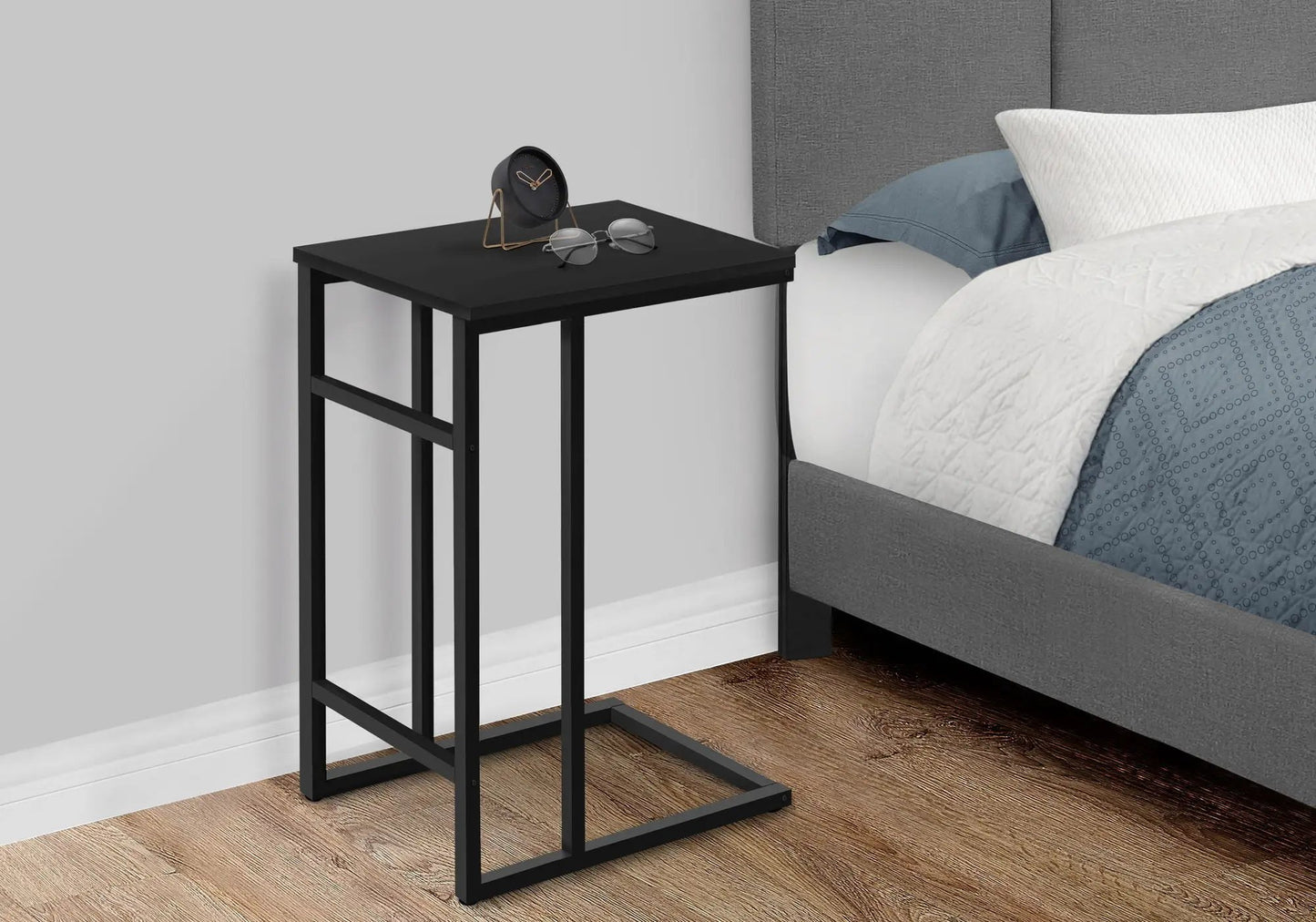 C Shaped Accent Table for Sofa and Bedside Use