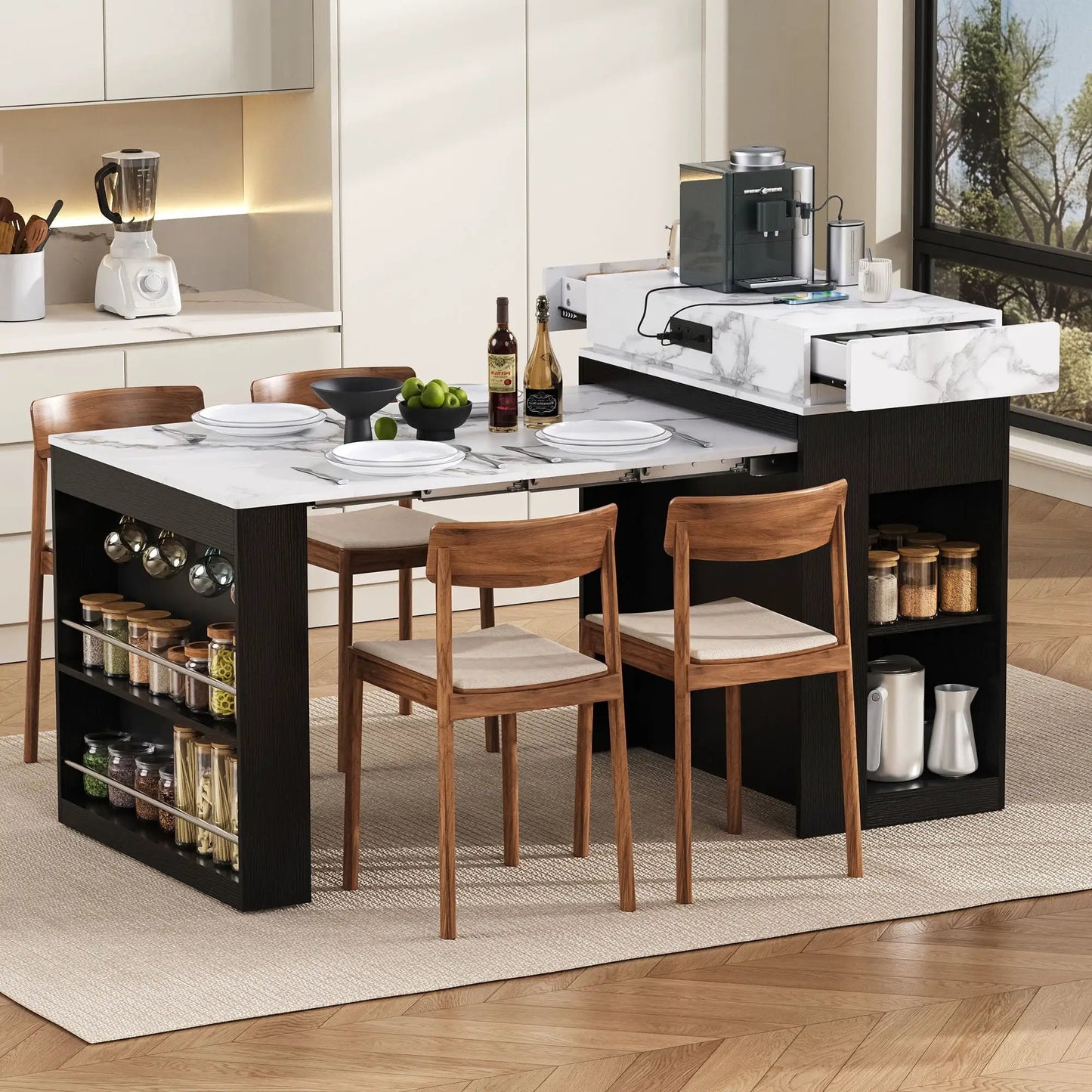 Extendable Dining Table With Folding Top