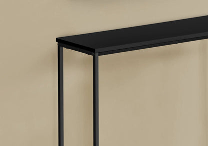 Accent console table in black with a slim metal frame and rectangular top on Tampa Home & Garden Store