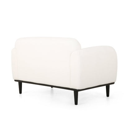 Contemporary Boucle Loveseat and Rounded Design