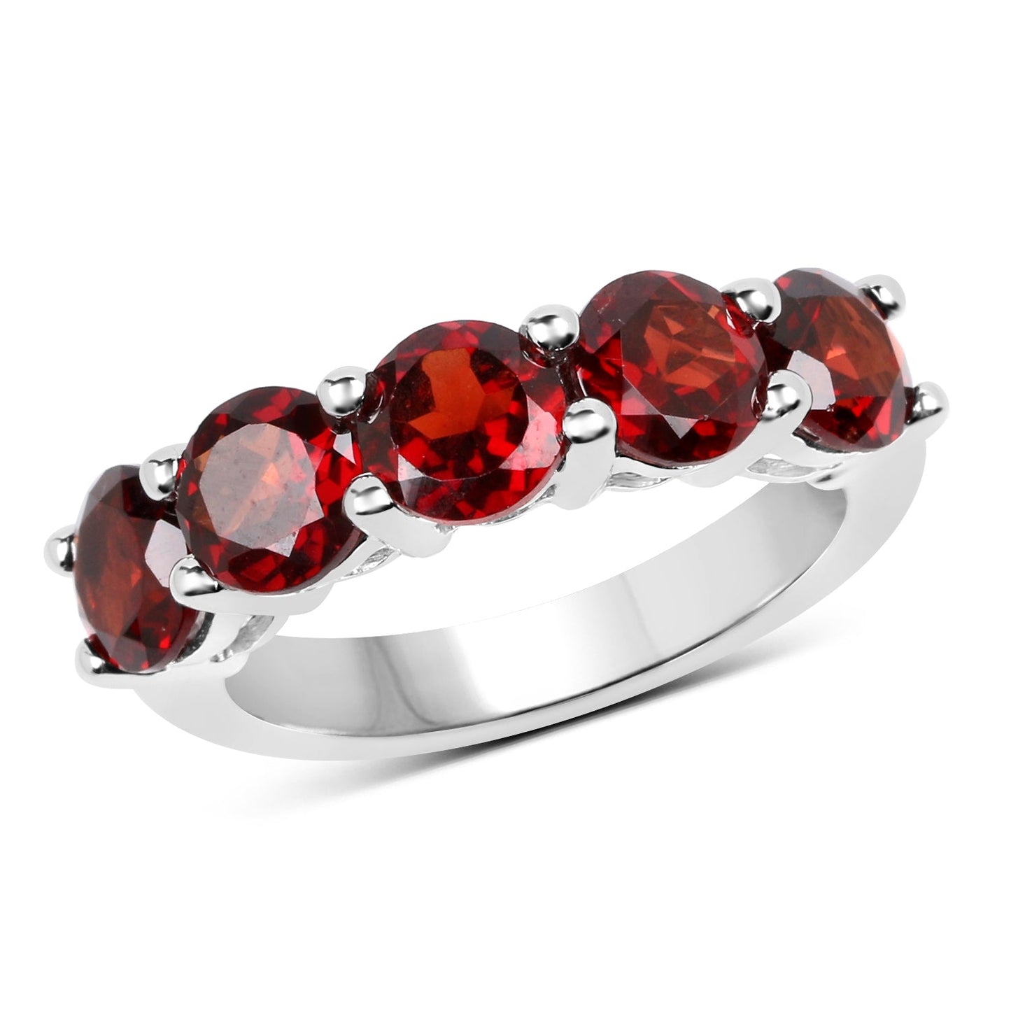 4.00ct Garnet ring in .925 sterling silver with five red garnets by Bids.com on Tampa Home & Garden Store