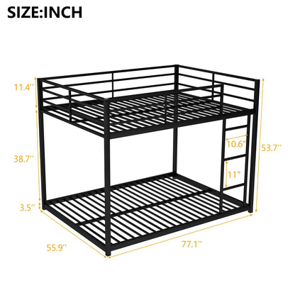 Metal bunk bed with ladder in black finish, low-profile design by Unique Piece Furniture on Tampa Home & Garden Store