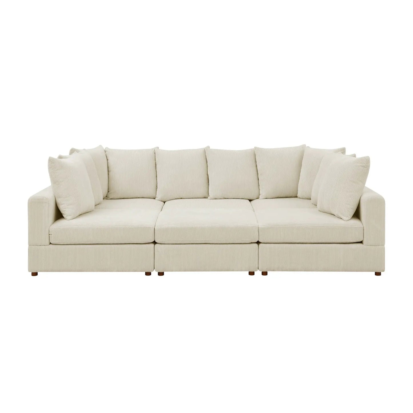 Haven 6 Piece Modular Stationary Sectional in beige corduroy fabric by Unique Piece Furniture on Tampa Home & Garden Store