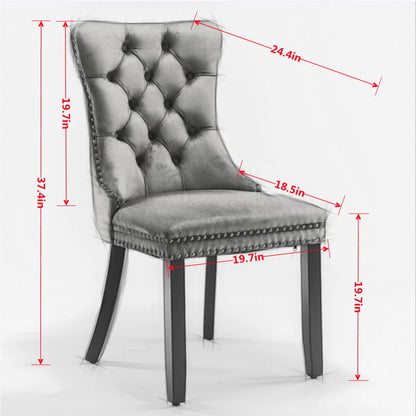 Nikki High End Tufted Dining Chair Set of Two
